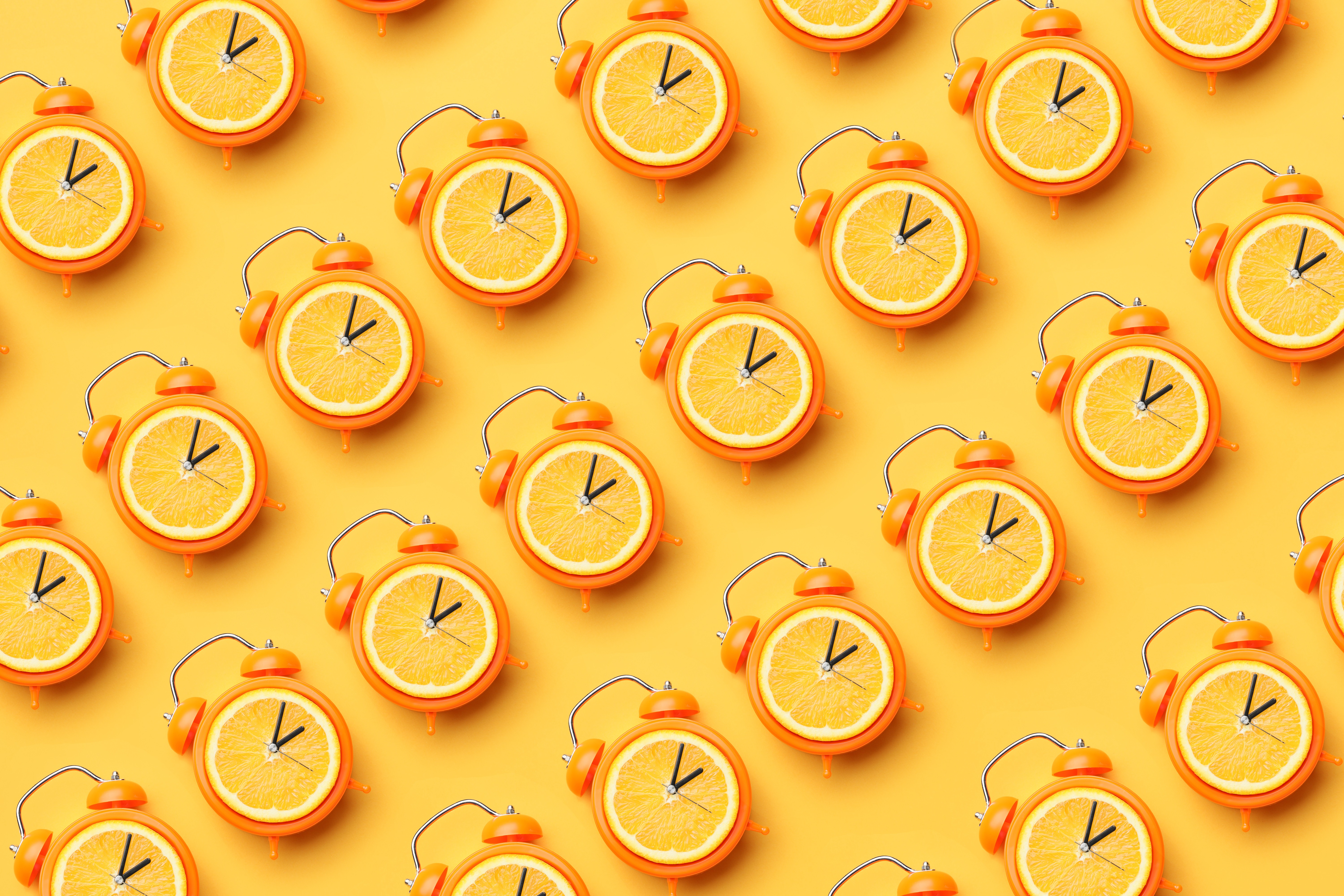 Orange Alarm Clocks Creative Repeat